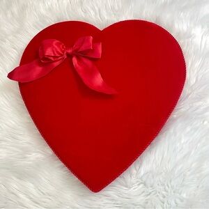 Vintage See’s Candy Giant Red Velvet Heart Chocolates Box with Bow